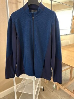 PGA Tour Two-Tone Blue Full-Zip Sweater Jacket